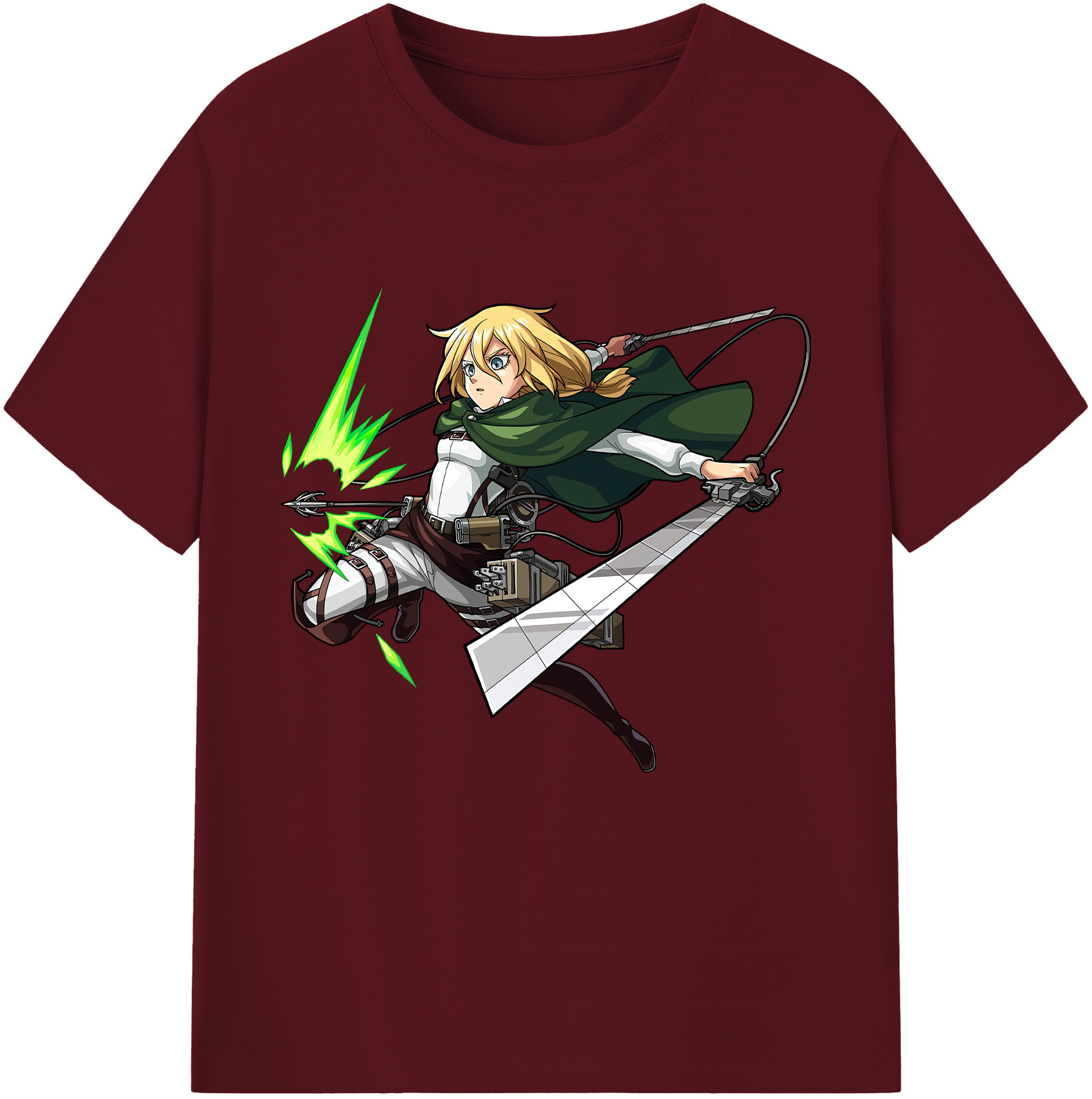 （画像用） 進撃の巨人 クリスタ·レンズ Attack on Titan Christa Lenz 綿100％半袖Tシャツ（フロントプリント）